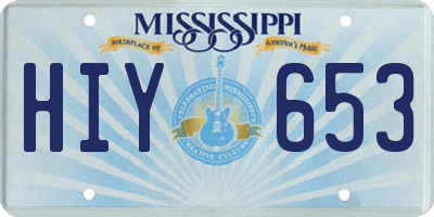 MS license plate HIY653