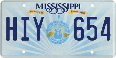MS license plate HIY654