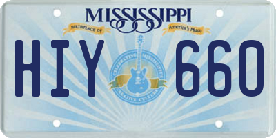 MS license plate HIY660
