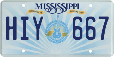 MS license plate HIY667