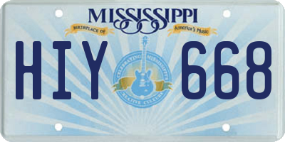MS license plate HIY668