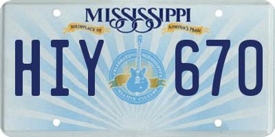 MS license plate HIY670