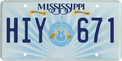 MS license plate HIY671