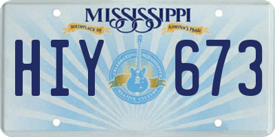 MS license plate HIY673