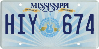 MS license plate HIY674