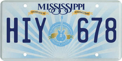 MS license plate HIY678