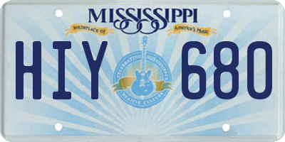 MS license plate HIY680