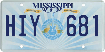 MS license plate HIY681