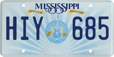 MS license plate HIY685