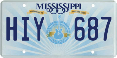 MS license plate HIY687