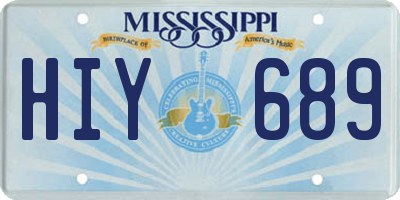 MS license plate HIY689