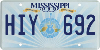 MS license plate HIY692