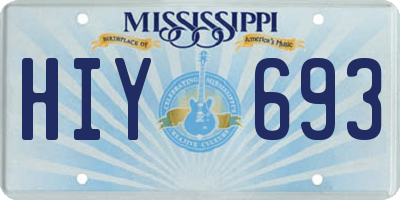 MS license plate HIY693