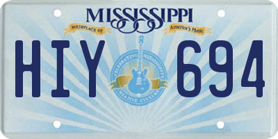 MS license plate HIY694