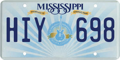 MS license plate HIY698
