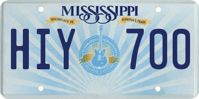 MS license plate HIY700