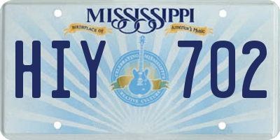 MS license plate HIY702