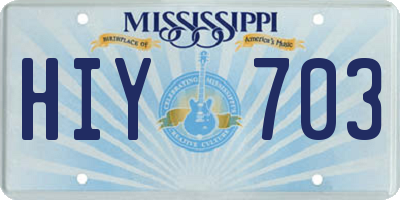 MS license plate HIY703