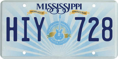 MS license plate HIY728