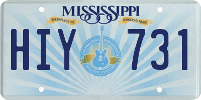 MS license plate HIY731
