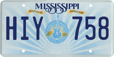 MS license plate HIY758