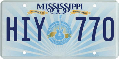 MS license plate HIY770