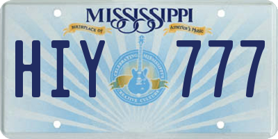 MS license plate HIY777