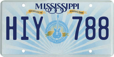 MS license plate HIY788