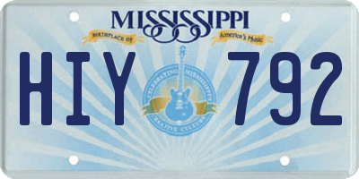 MS license plate HIY792