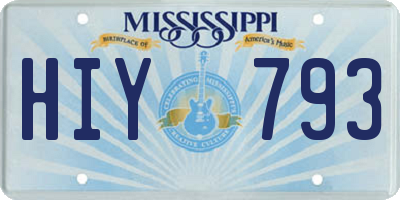 MS license plate HIY793