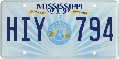 MS license plate HIY794