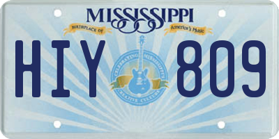 MS license plate HIY809