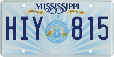 MS license plate HIY815