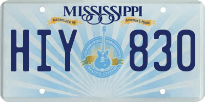 MS license plate HIY830