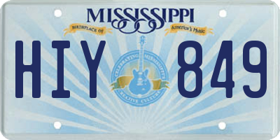 MS license plate HIY849
