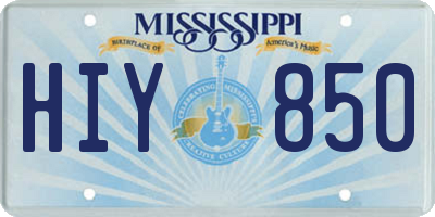 MS license plate HIY850