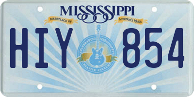 MS license plate HIY854