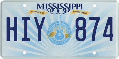 MS license plate HIY874