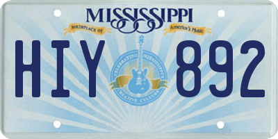 MS license plate HIY892
