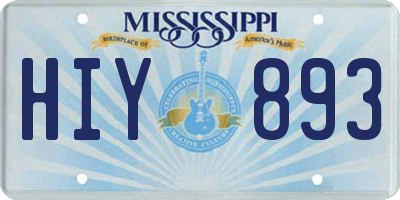 MS license plate HIY893