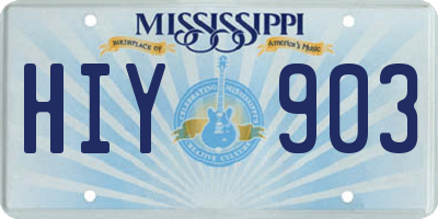 MS license plate HIY903