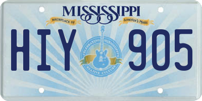 MS license plate HIY905