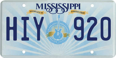 MS license plate HIY920