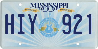MS license plate HIY921