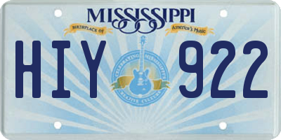 MS license plate HIY922