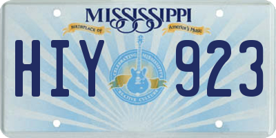 MS license plate HIY923