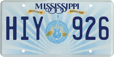 MS license plate HIY926