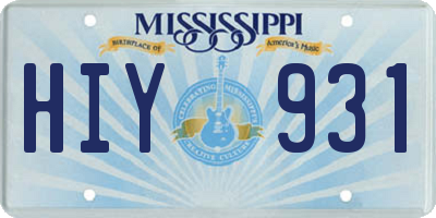 MS license plate HIY931