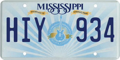 MS license plate HIY934