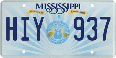 MS license plate HIY937